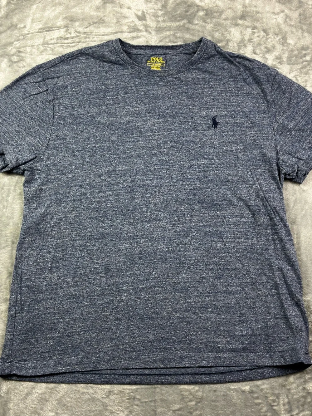 Polo Ralph Lauren Classic Fit T-Shirt Size Large Heather Navy Cotton Casual Pony
